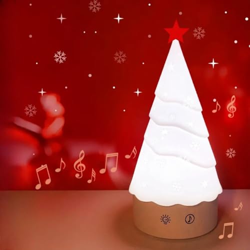Desidiya® Christmas Snow Tree Silicone LED Night Light - Rechargeable Festive Decor for Kids' Bedrooms & Gift Ideas - Image 1
