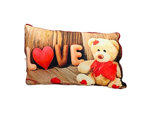 NISHOMES Velvet Cartoon Print Baby Pillow 18x28 Inch Multicolor Teddy 