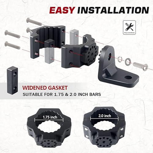 Z8 2 PCS UTV Flag Mount/ UTV Whip Mount for 1.75" & 2" Roll Cage Compatible with Can Am X3 Polaris RZR 900 1000 XP Pro Turbo Can Am Maverick Commander SXS(Heavy Duty 360° Adjustable,Aluminum ) - Image 5