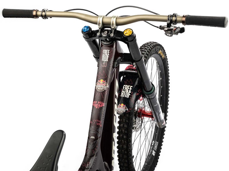 All Mountain Style Bike Frame Protector Extra Red Bull Ramapage Freeride - Universal Fit, 10-Piece Set for Down Tube, Chainstay, Cable Wear, High-Impact Honeycomb PVC - Image 3