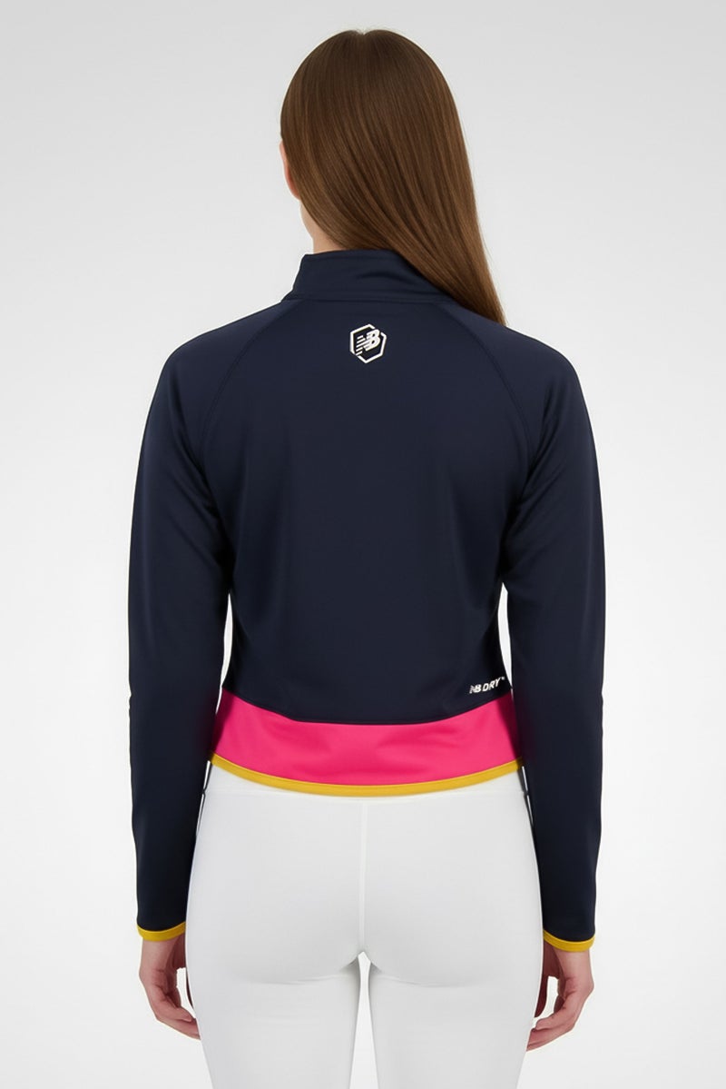 New Balance Women Sportswear Fit Long Sleeve Training Half Zip Top, Dark Navy - Image 4