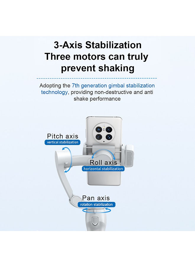 ANDOER - 3-Axis Stabilizer Gimbal Stabilizer for Smartphone 0.28g/0.61lbs Payload Anti-shaking Support Gestures Control BT - Image 1