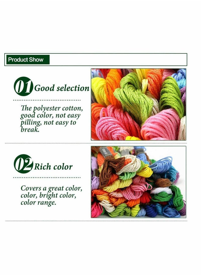 KASTWAVE - Embroidery Thread Cotton Embroidery Floss Cross Stitch Threads Crafts Sewing Threads with Embroidery Kits for Bracelets Knitting Cross Stitch DIY Crafts - Random Colours 150 Skeins - Image 1
