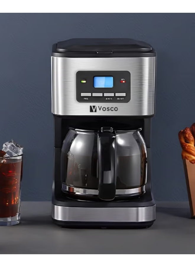 Vosco Programmable Coffee Maker | Automatic Drip Coffee Machine with Digital Timer | Large Capacity | Keep Warm Function | Black - Image 1