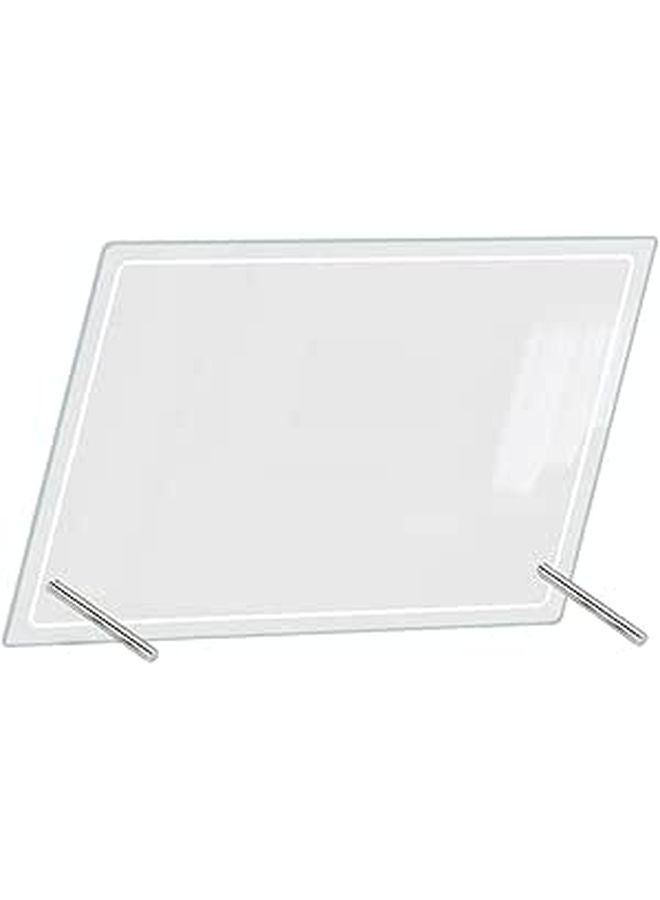 Clear Acrylic Desktop Whiteboard Dry Erase Memo Board with 2 Thumbtacks for Office Home School - Image 1