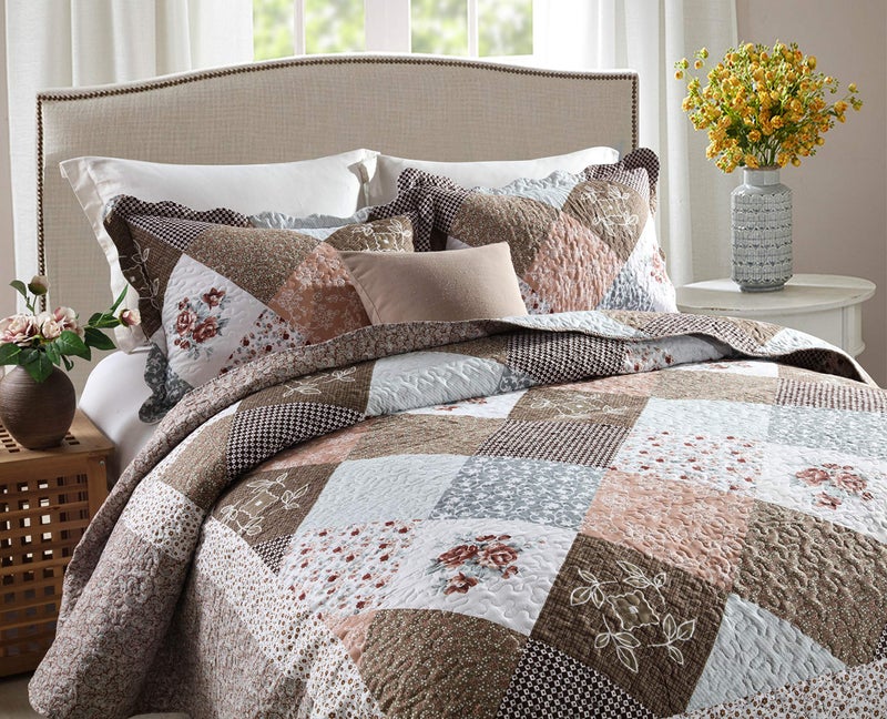 Travan 3-Piece King Quilt Sets with Shams Oversized Bedding Bedspread Reversible Soft Coverlet Set, King Size - Image 2