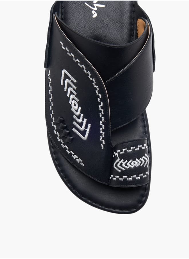 Al Waha Men's Textured Slip-On Arabic Sandals  - Image 3
