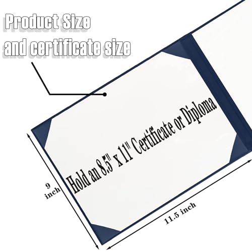 Happy Secret Book-Style Diploma Cover 8.5" x 11", Smooth Leather Certificate Holder for Diplomas and Certificates - Image 2