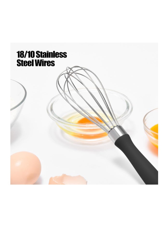 Doosu 18/8 Stainless Steel Hand Whisk, Doosu Metal Balloon Whisk Rust-Proof Egg Beater Manual Mixer with 6 High Flex Wires Ergonomic Silicone Hand for Easy Mixing, Blending, Beating, Baking - Image 3