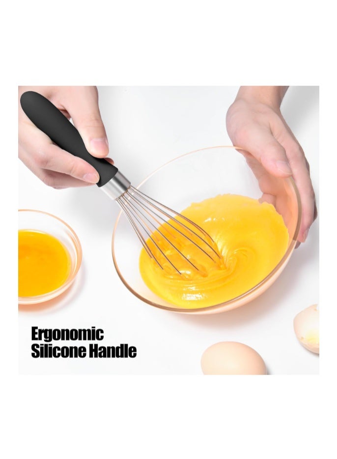 Doosu 18/8 Stainless Steel Hand Whisk, Doosu Metal Balloon Whisk Rust-Proof Egg Beater Manual Mixer with 6 High Flex Wires Ergonomic Silicone Hand for Easy Mixing, Blending, Beating, Baking - Image 4