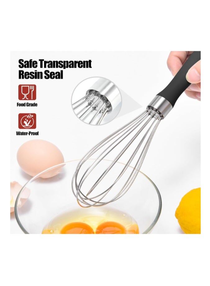 Doosu 18/8 Stainless Steel Hand Whisk, Doosu Metal Balloon Whisk Rust-Proof Egg Beater Manual Mixer with 6 High Flex Wires Ergonomic Silicone Hand for Easy Mixing, Blending, Beating, Baking - Image 5