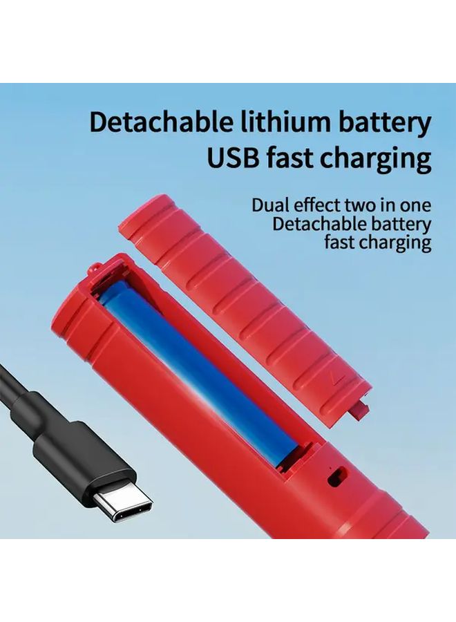 Red Handheld Flashlight 1200mAh Rechargeable High Brightness Long Range Type C - Image 5