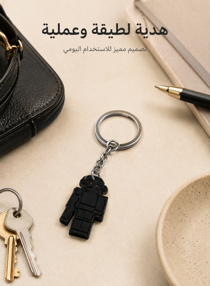 Black Cartoon Character Keychain With Metal Ring - Image 5
