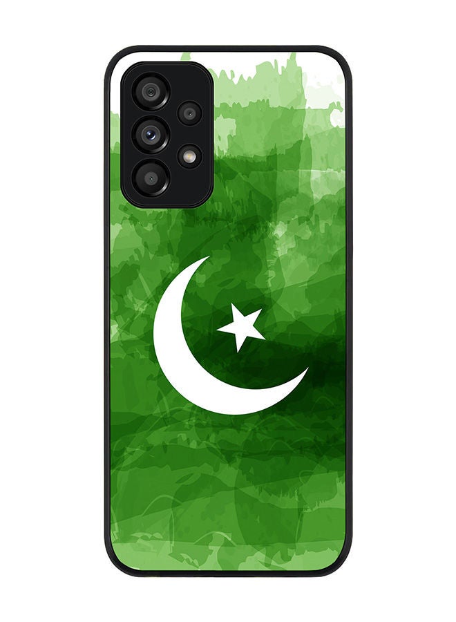 Stylizedd Rugged Black edge case for Samsung Galaxy A73 5G Slim fit Soft Case Flexible Rubber Edges Anti Drop TPU Gel Thin Cover - Crescent Green - Image 1