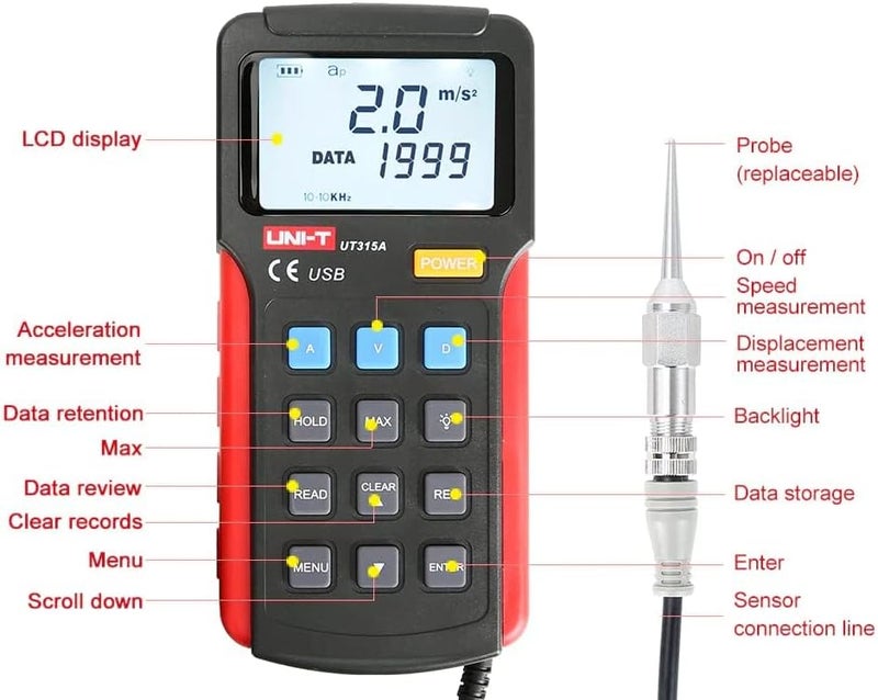 UNI-T UT315A Digital Vibration Tester - Image 3