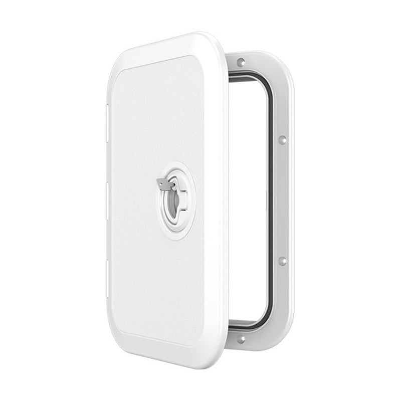 SEAFLO Locking Marine Boat Deck Rectangular Access Hatch 1453 x 1476 270mm x 375mm with Lock and Keys 180 Opening Lid NonSkid Corrosion and UV Resistant 4Year Warranty WhiteLock - Image 2