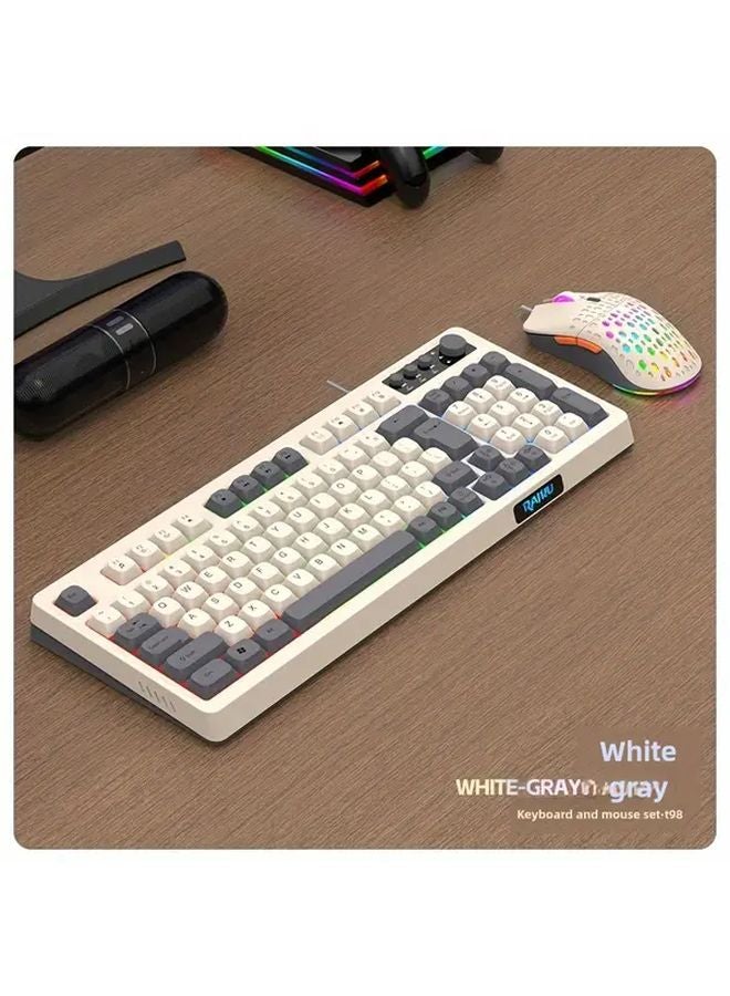 White Blue Orange Wired Gaming Keyboard And Mouse Kit USB Rainbow Backlight For PC Laptop PS4 PS5 Xbox - Image 3