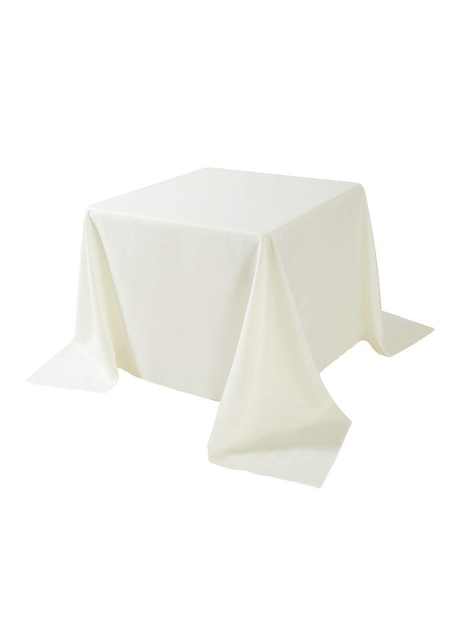 Cupuamon Square Tablecloth 90x90 inch Washable Polyester Fabric Table Cloth for Wedding Party Dining Banquet Decorationï¼ˆ90x90,Ivoryï¼‰ - Image 2
