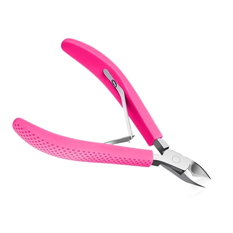 Criyar Fine Edge Cuticle Trimmer & Nippers, Scissor, Nail Clippers Silicone Handle Carbon Steel Nail Tools for Precise Removal, Durable Washable Cuticle Cutter & Remover (Rose-Color 1PC) - Image 1