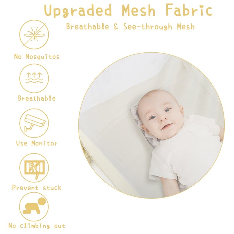 L RUNNZER Pop Up Pack N Play Tent, Baby Net to Keep Toddler in, Mini Crib Canopy for Pack and Play, See Through, Breathable & Portable - Image 5