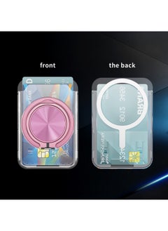 Generic Hot Sale Ace Bracket Transparent Card Bag For All Mobile Phone 360 Rotating Ring Bracket In Stock-Color:Pink  - Image 1