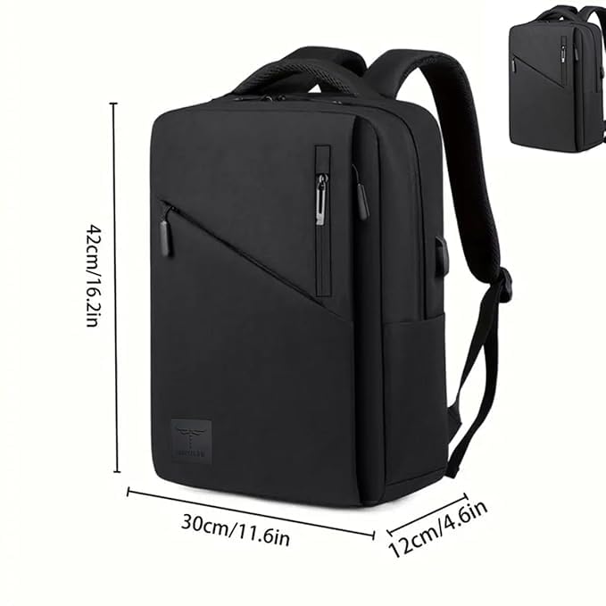 Impulse V2 Elite 30L Water Resistant Laptop Backpack | USB Port | Fits 16'' Laptop | Office, College & Travel Use |(Black) - Image 5