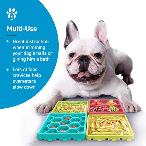 ANYPET Rubber Any Pet-Slow Feeding Mat, Tray, Slow Feeder Dog Bowls, Food Mat For Dog, Dog Lick Pad Anxiety Relief Feeding Mat With Suction,5.9 cm,H_2.9 cm,W_5.9 cm - Image 2