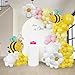besttideyes Bee Balloons Garland Arch Kit 134 pcs yellow pestal pink balloon Arch with bee daisy balloons for Baby Shower Lemonade Birthday Honeybee Party Decor - Image 2