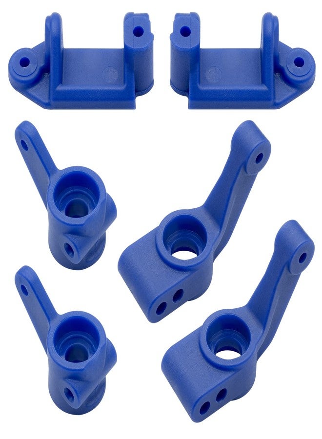 OGUNKE OGRC Plastic Front Caster Block & Steering Blocks and Rear Stub Axle Carriers for 1/10 Traxxas 2WD Slash, Stampede, Rustler, Replace 3632 3736 3752 (Blue) - Image 1