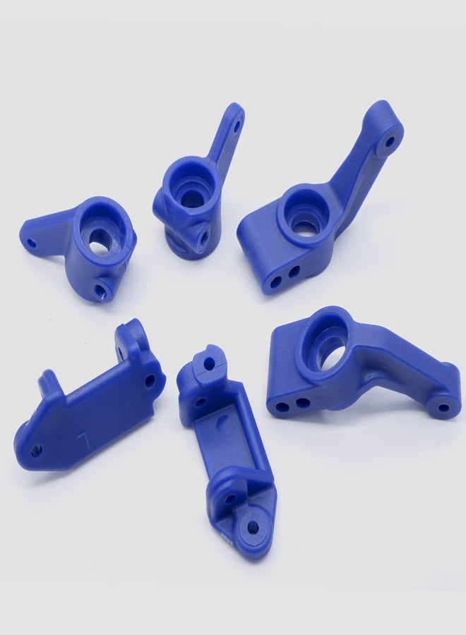 OGUNKE OGRC Plastic Front Caster Block & Steering Blocks and Rear Stub Axle Carriers for 1/10 Traxxas 2WD Slash, Stampede, Rustler, Replace 3632 3736 3752 (Blue) - Image 5
