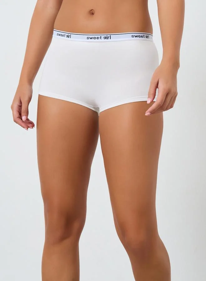 ستايلي طقم 4 سراويل داخلية بقصة بوي شورت قطنية