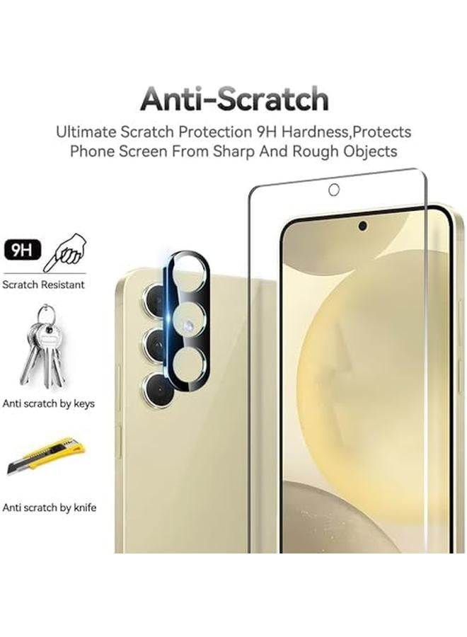 erorex 3 Plus 3 Pack 9H Tempered Glass Screen Protector For Samsung Galaxy S24 5G, With Installation Alignment Frame Support Fingerprint Unlock Anti Scratch Film Screen Protector  - Image 3
