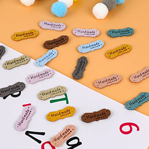 Sliverdew 50pcs Colorful Embossed Leather Labels & Tags, Microfiber, 10 Colors, 15x42mm, Holes for Jeans, Bags, Shoes, Hat - Image 4