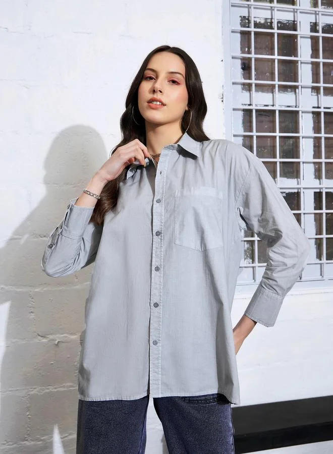 SASSAFRAS Chest Pocket Shirt with Long Sleeves by Styli