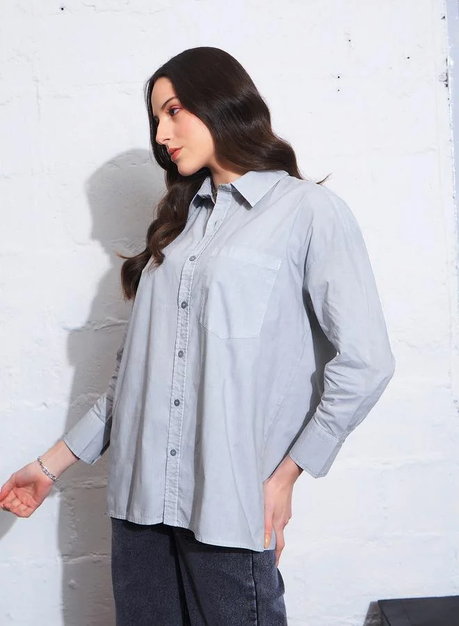 SASSAFRAS Chest Pocket Shirt with Long Sleeves by Styli