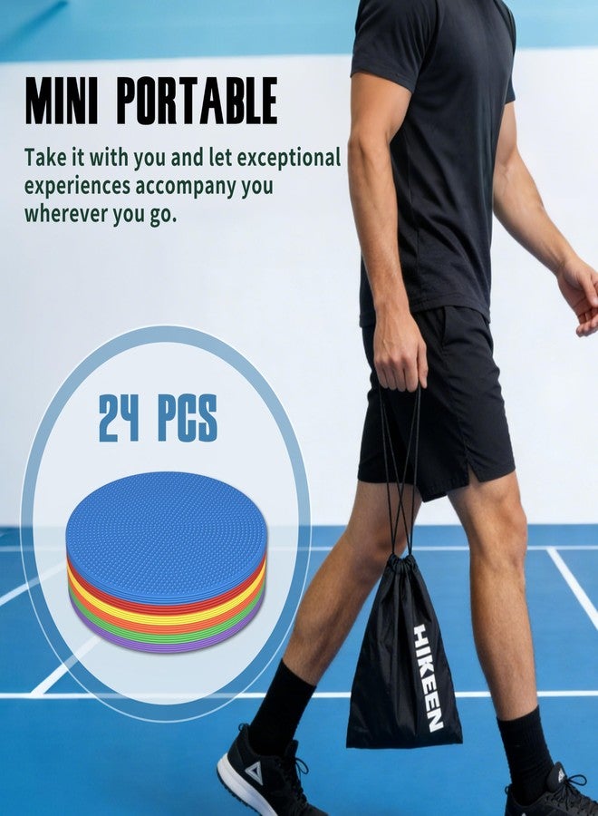 Hikeen 4 inch Poly Spot Markers Rubber Anti-slip Spot Marker Kit for Agility Dot 24 Pcs for Gym/PE Training, Dance, Round Multiple Color for Outdoor Indoor Games Court, Floor Dots and Sport Activities - Image 5