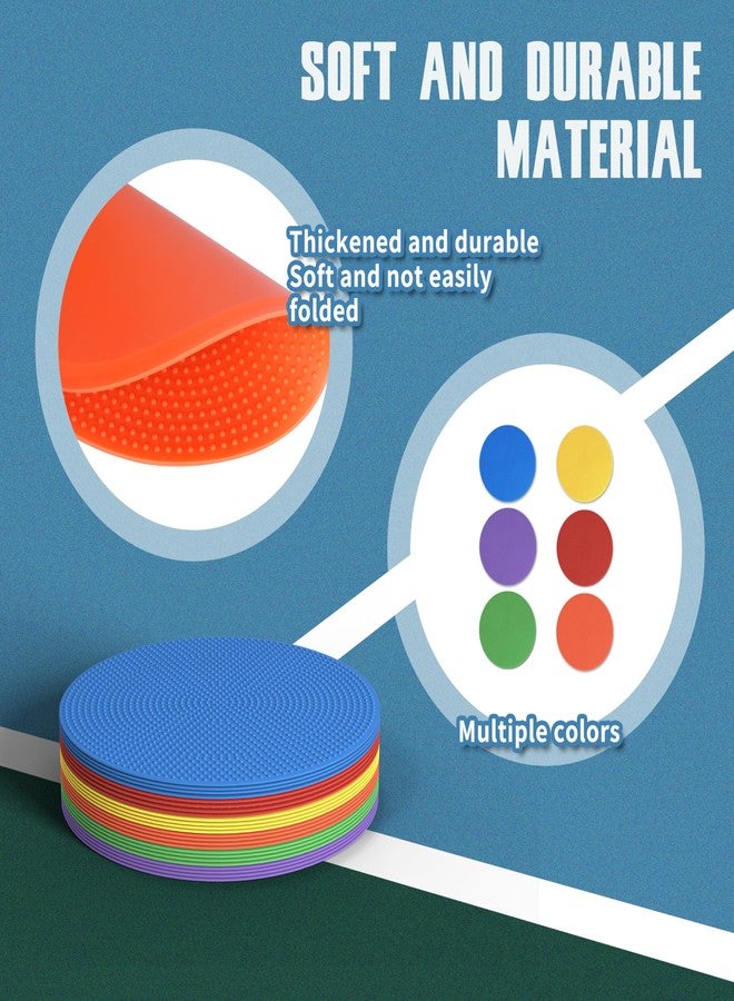 Hikeen 4 inch Poly Spot Markers Rubber Anti-slip Spot Marker Kit for Agility Dot 24 Pcs for Gym/PE Training, Dance, Round Multiple Color for Outdoor Indoor Games Court, Floor Dots and Sport Activities - Image 4