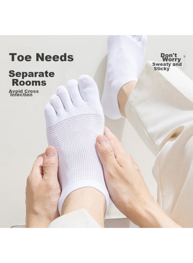 MIIOW 4 Pairs Of Men'S Socks, Mesh Short Tube Socks, 5A Antibacterial Deodorizing, Lightweight Breathable Socks, Summer Men'S Five-Toe Socks - Image 4