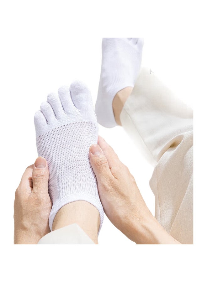 MIIOW 4 Pairs Of Men'S Socks, Mesh Short Tube Socks, 5A Antibacterial Deodorizing, Lightweight Breathable Socks, Summer Men'S Five-Toe Socks - Image 1