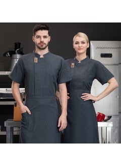 NIBEMINENT Chef Overalls Short Sleeve Men's Summer Catering Cake Baking Restaurant Kitchen Restaurant Work Wear  - Image 1
