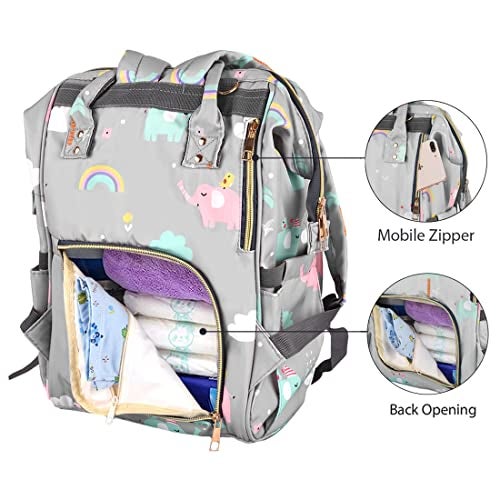 PACKNBUY Baby Diaper Bag Backpack for Mothers for Travel Maternity Hospital Bag for Delivery Women with Multiple Pockets Water Resistant Insulated Bottle Holders Large Capacity (Grey) - Image 4