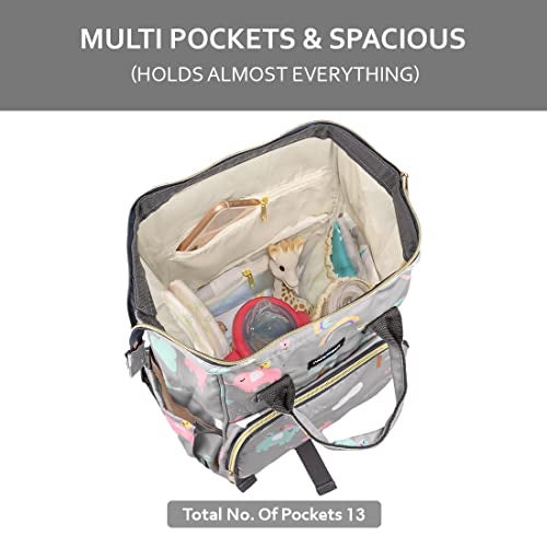 PACKNBUY Baby Diaper Bag Backpack for Mothers for Travel Maternity Hospital Bag for Delivery Women with Multiple Pockets Water Resistant Insulated Bottle Holders Large Capacity (Grey) - Image 3