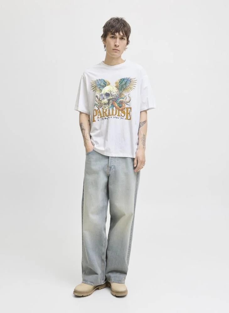 JACK & JONES Graphic Print Regular Fit Neck T-Shirt
