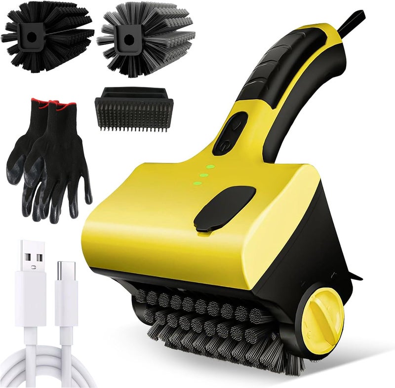 Cadyaw Griddle Grill Flat Top Cleaner: Cordless & Rechargeable Griddle Cleaning Robot Set for Blackstone Accessories with Steel Brush, PP Brush for Bathtub Kitchen Floor Waterproof Multi-Cleaning Tools - Image 1