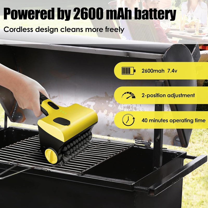 Cadyaw Griddle Grill Flat Top Cleaner: Cordless & Rechargeable Griddle Cleaning Robot Set for Blackstone Accessories with Steel Brush, PP Brush for Bathtub Kitchen Floor Waterproof Multi-Cleaning Tools - Image 5