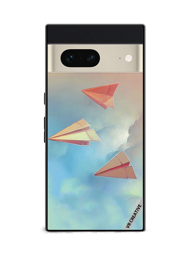 VR CREATIVE Protective Case Cover For Google Pixel 7 Paper Plane Design  Multicolour - Image 1