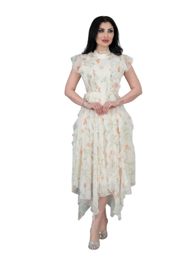 Angham Al-Tabi'a Nature-Inspired Chiffon Maxi Dress  - Image 4