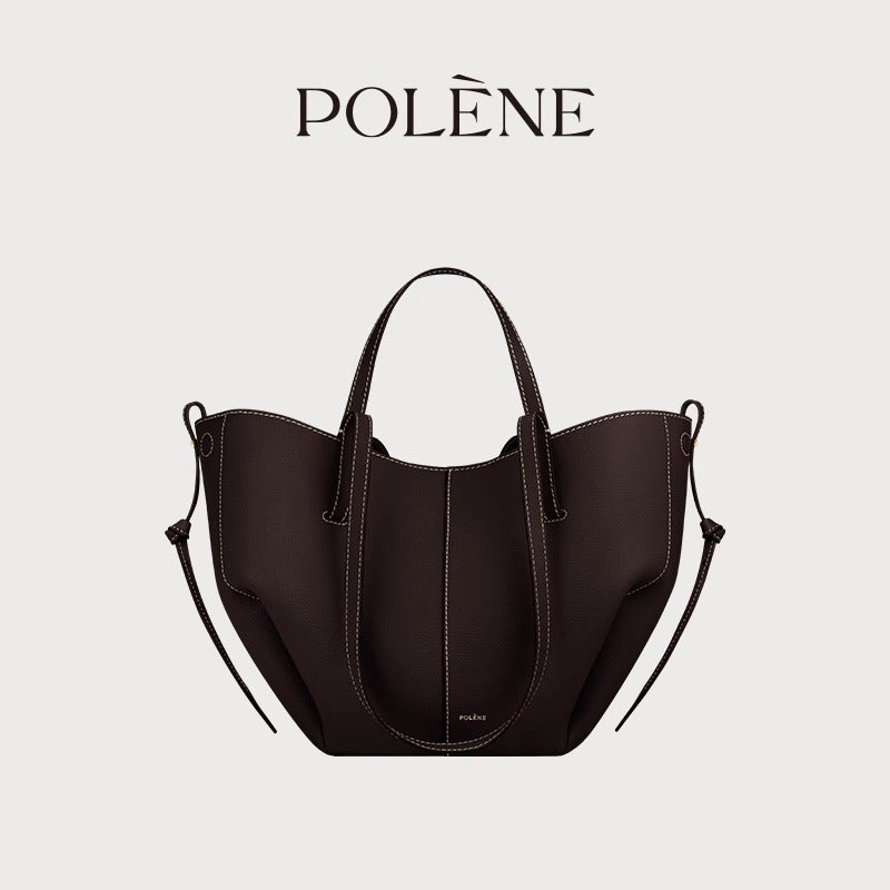 Polene Wing Bag New Bucket Handbag Women'S Bag New Tote Bag Cyme Cowhide Handbag - Image 1