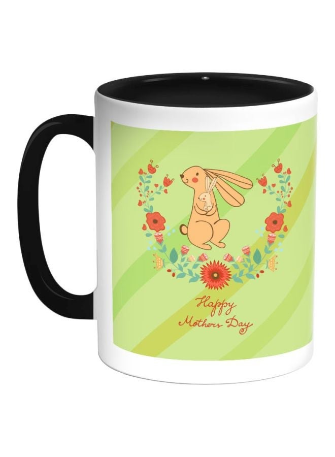 RYN Happy Mothers Day Printed Coffee Mug Black/White/Green 325ml