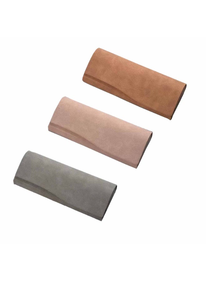 3 Pcs PU Leather Glasses Case Magnetic Closure Eyeglasses Case Portable Hard Shell Box - Image 1